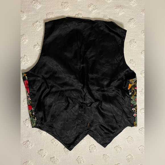 Vintage Nutcracker Christmas Holiday Vest Black Red Flower Cottagecore Ugly Xmas - Picture 4 of 7